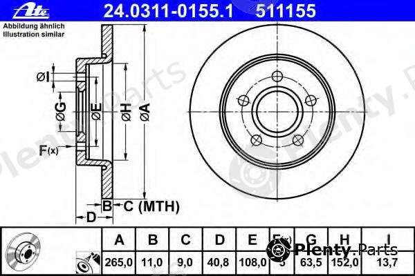  ATE part 24.0311-0155.1 (24031101551) Brake Disc