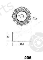  ASHIKA part 45-02-206 (4502206) Tensioner, timing belt