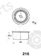  ASHIKA part 45-02-216 (4502216) Tensioner, timing belt