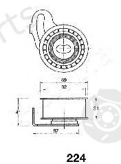  ASHIKA part 45-02-224 (4502224) Tensioner, timing belt