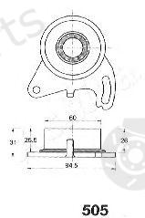  ASHIKA part 45-05-505 (4505505) Tensioner, timing belt