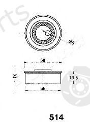  ASHIKA part 45-05-514 (4505514) Tensioner, timing belt