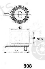  ASHIKA part 45-08-808 (4508808) Tensioner, timing belt