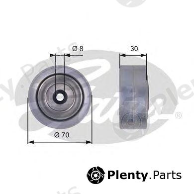  GATES part T36386 Deflection/Guide Pulley, v-ribbed belt
