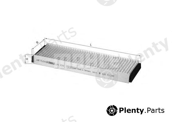  KNECHT part LA239 Filter, interior air