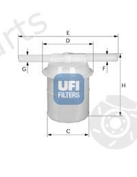  UFI part 31.018.00 (3101800) Fuel filter