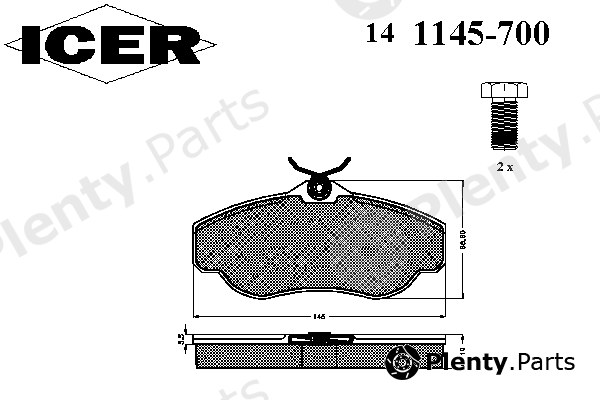  ICER part 141145-700 (141145700) Brake Pad Set, disc brake