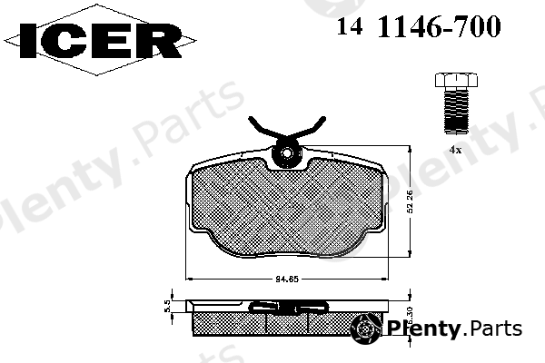  ICER part 141146-700 (141146700) Brake Pad Set, disc brake