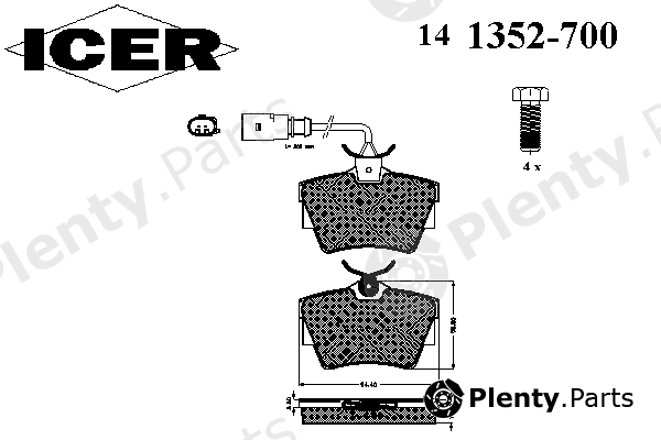  ICER part 141352-700 (141352700) Brake Pad Set, disc brake