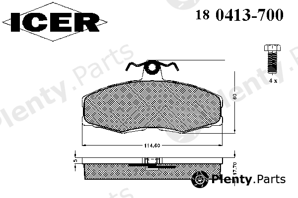  ICER part 180413-700 (180413700) Brake Pad Set, disc brake