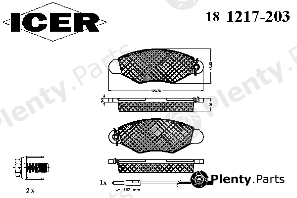  ICER part 181217-203 (181217203) Brake Pad Set, disc brake