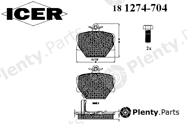  ICER part 181274-704 (181274704) Brake Pad Set, disc brake