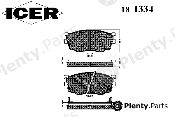  ICER part 181334 Brake Pad Set, disc brake