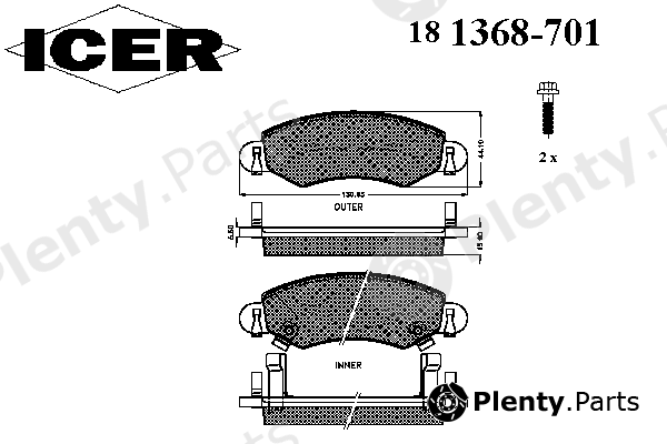  ICER part 181368-701 (181368701) Brake Pad Set, disc brake