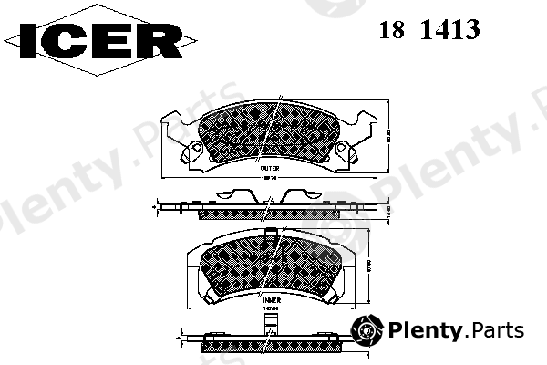  ICER part 181413 Brake Pad Set, disc brake