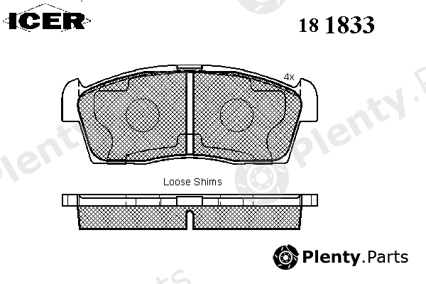  ICER part 181833 Brake Pad Set, disc brake