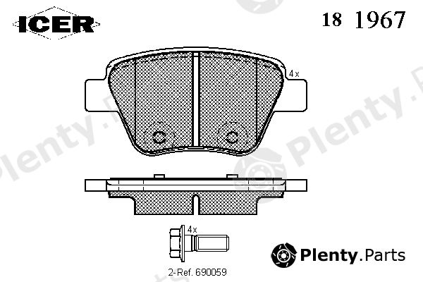  ICER part 181967 Brake Pad Set, disc brake