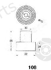  JAPANPARTS part BE-108 (BE108) Tensioner, timing belt