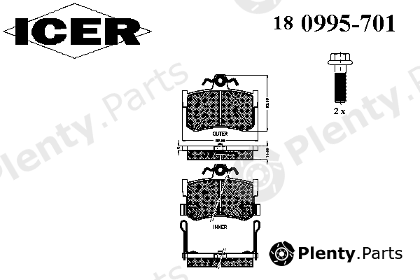  ICER part 180995-701 (180995701) Brake Pad Set, disc brake