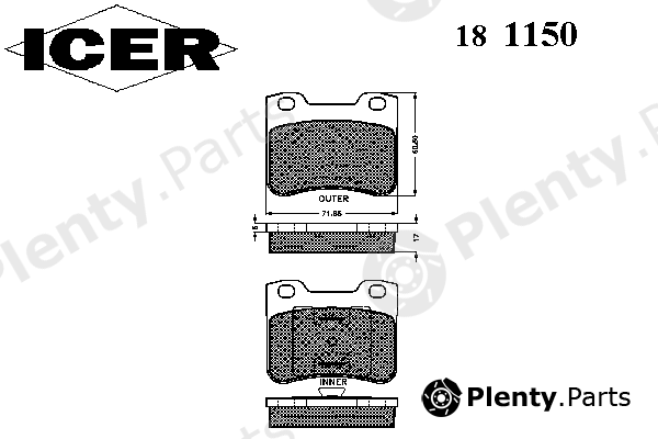  ICER part 181150 Brake Pad Set, disc brake
