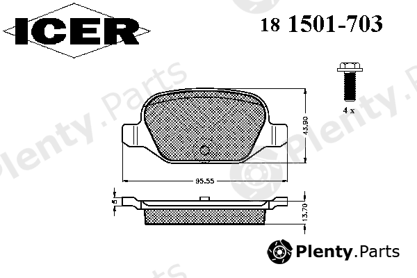  ICER part 181501-703 (181501703) Brake Pad Set, disc brake