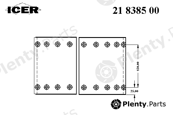  ICER part 21838500 Brake Lining Kit, drum brake
