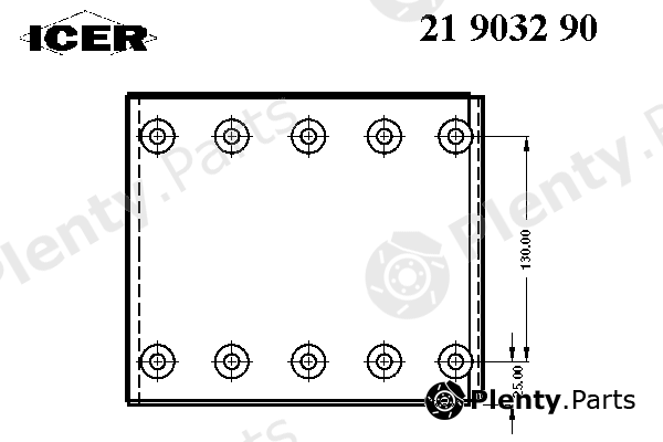  ICER part 21903290 Brake Lining Kit, drum brake