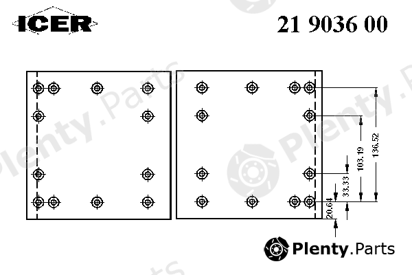  ICER part 21903600 Brake Lining Kit, drum brake
