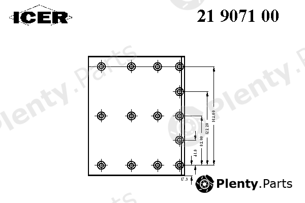 ICER part 21907100 Brake Lining Kit, drum brake