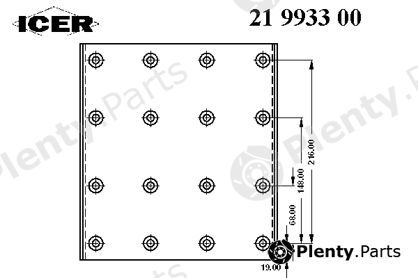  ICER part 21993300 Brake Lining Kit, drum brake