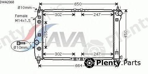  AVA QUALITY COOLING part DWA2068 Radiator, engine cooling