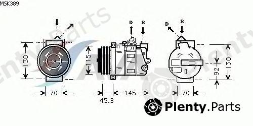  AVA QUALITY COOLING part MSK389 Compressor, air conditioning