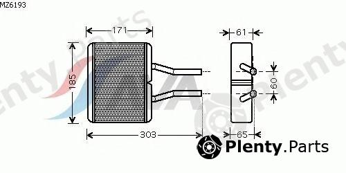  AVA QUALITY COOLING part MZ6193 Heat Exchanger, interior heating