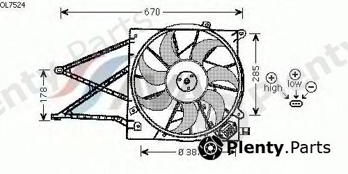  AVA QUALITY COOLING part OL7524 Fan, radiator