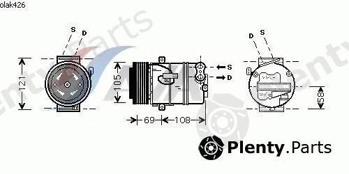  AVA QUALITY COOLING part OLAK426 Compressor, air conditioning