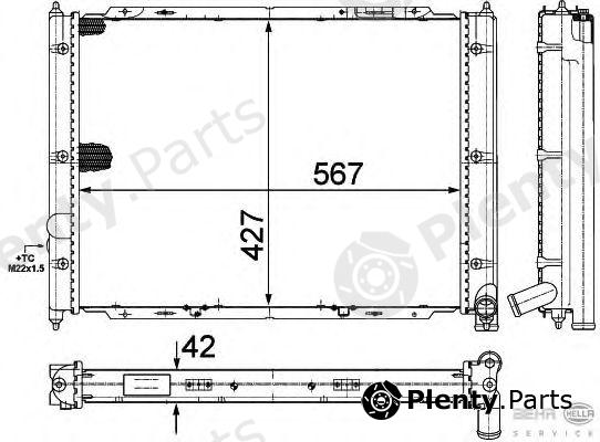  HELLA part 8MK376713-634 (8MK376713634) Radiator, engine cooling