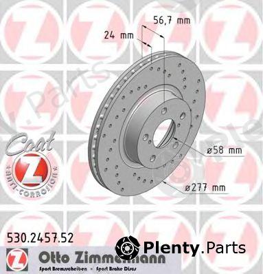 ZIMMERMANN part 530245752 Brake Disc