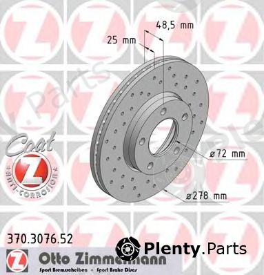  ZIMMERMANN part 370.3076.52 (370307652) Brake Disc
