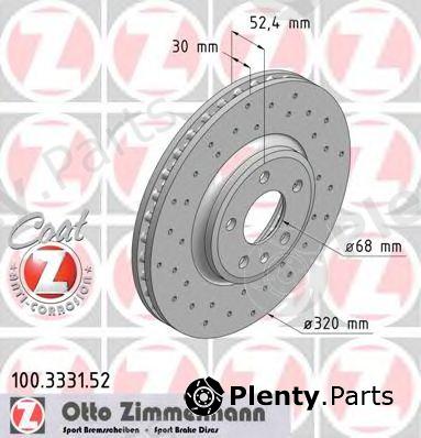  ZIMMERMANN part 100333152 Brake Disc