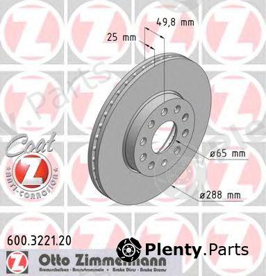  ZIMMERMANN part 600.3221.20 (600322120) Brake Disc