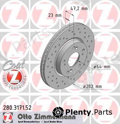  ZIMMERMANN part 280317152 Brake Disc
