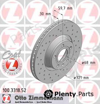  ZIMMERMANN part 100.3318.52 (100331852) Brake Disc