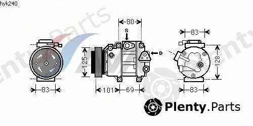  AVA QUALITY COOLING part HYK240 Compressor, air conditioning