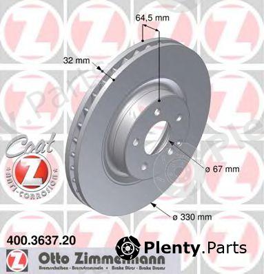  ZIMMERMANN part 400.3637.20 (400363720) Brake Disc