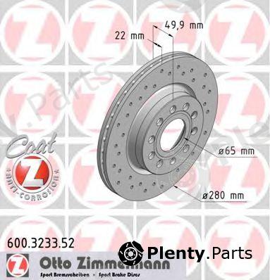  ZIMMERMANN part 600.3233.52 (600323352) Brake Disc