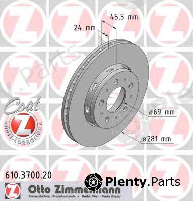  ZIMMERMANN part 610.3700.20 (610370020) Brake Disc