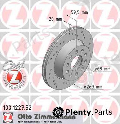  ZIMMERMANN part 100.1227.52 (100122752) Brake Disc