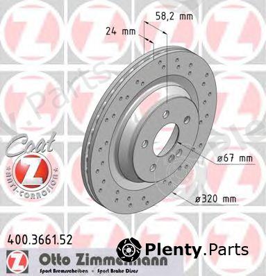  ZIMMERMANN part 400.3661.52 (400366152) Brake Disc