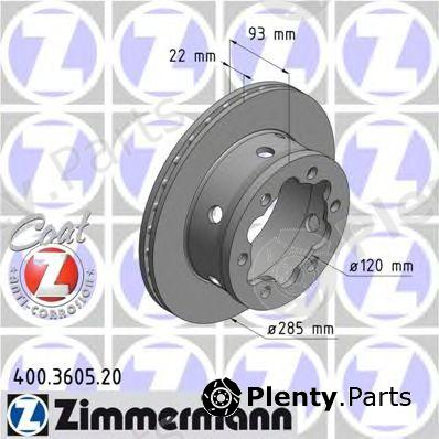  ZIMMERMANN part 400.3605.20 (400360520) Brake Disc