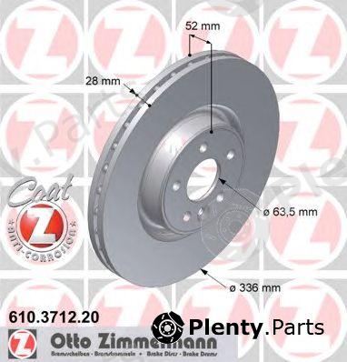  ZIMMERMANN part 610.3712.20 (610371220) Brake Disc